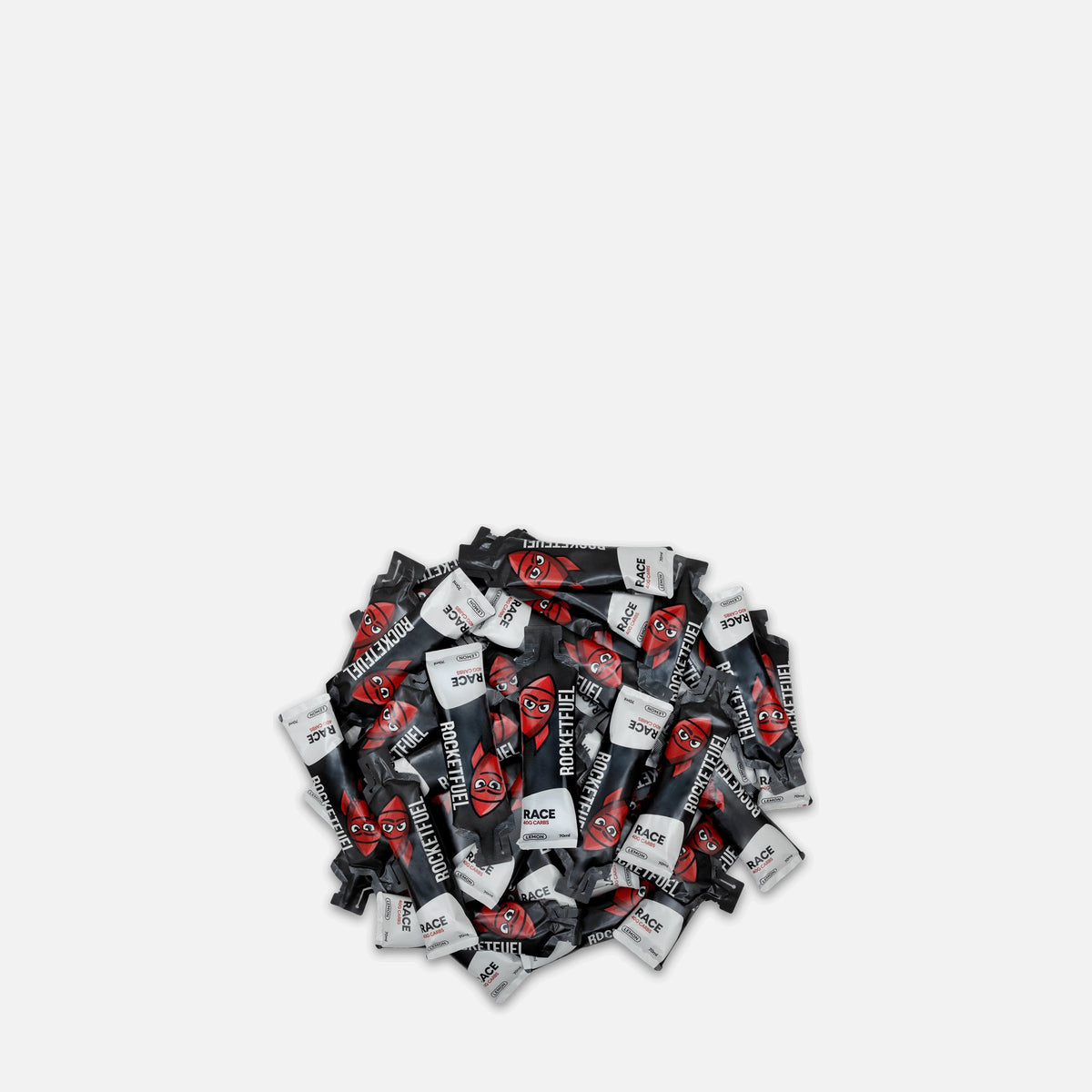A pile of RACE energy gels
