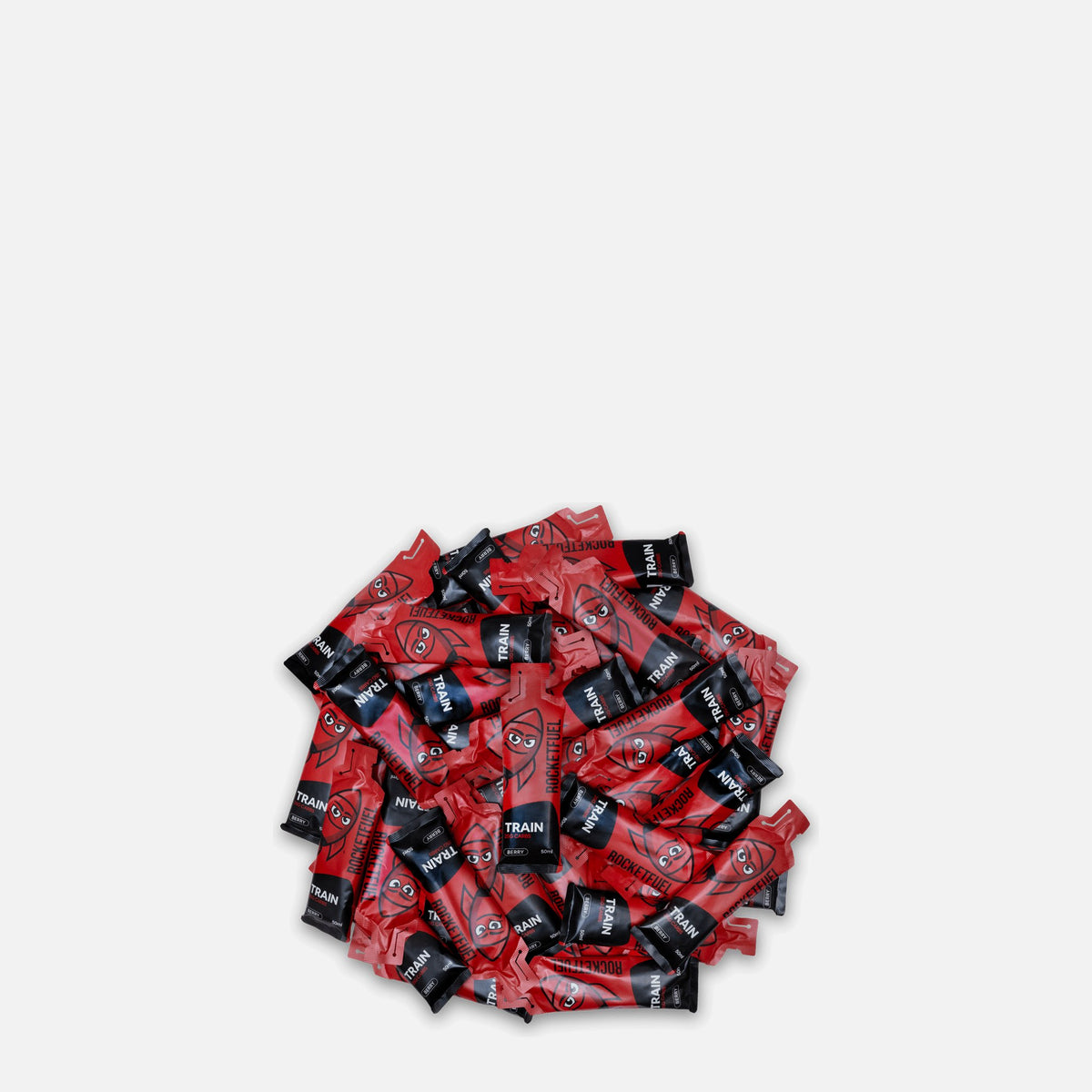 A pile of TRAIN energy gels