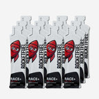 RACE+ Box with 12 RocketFuel RACE+ energy gels, 40 g carbs and 100 mg caffeine each, lemon flavor