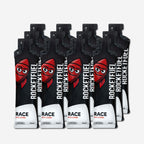 RACE Box with 12 RocketFuel RACE energy gels, 40 g carbs each, lemon flavor